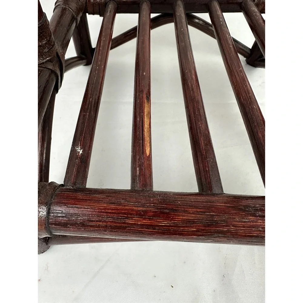 Wicker Rattan Wine Bottle Stand Holder Carrier Caddy 4 Bottle Cherry Red Finish